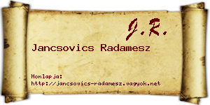 Jancsovics Radamesz névjegykártya